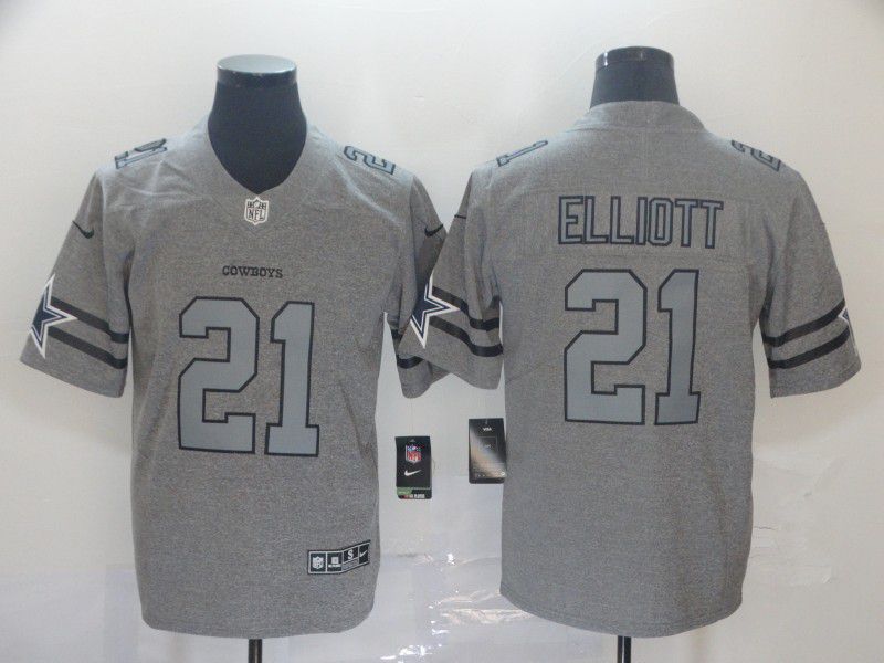 Men Dallas cowboys #21 Elliott Grey Retro Nike NFL Jerseys->philadelphia eagles->NFL Jersey